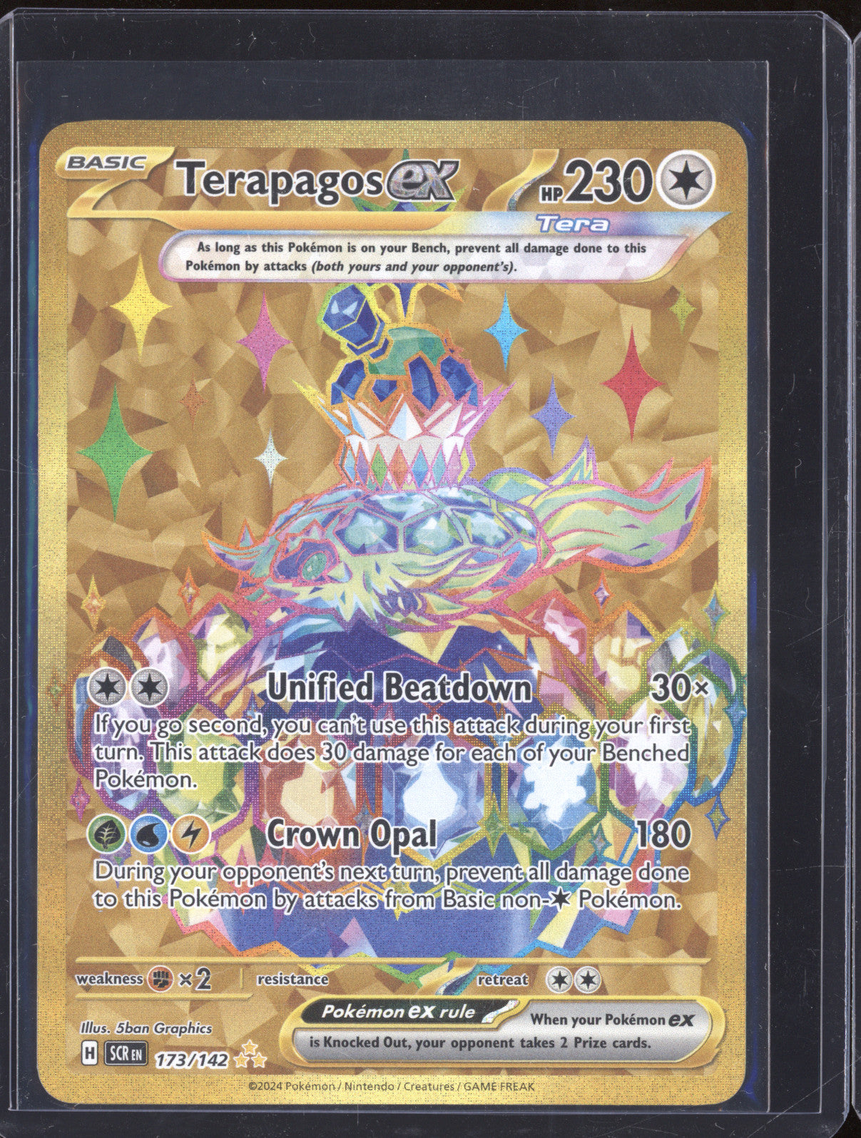 Terapagos Ex 2024 Pokemon Stellar Crown SCR 173/142 Hyper Rare