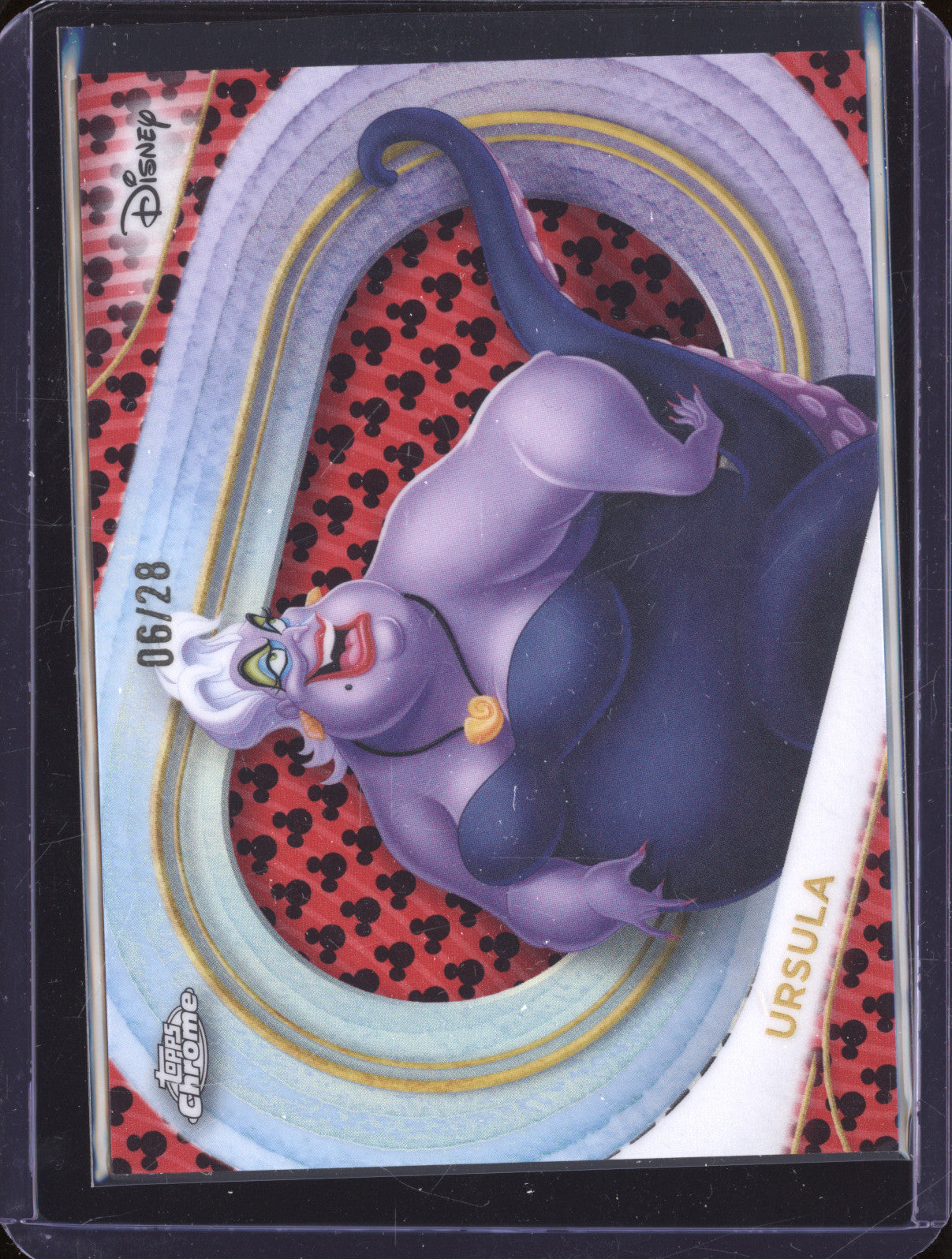 Ursula 2025 Topps Chrome 62 Mickey Mouse Red & Black Refractor 06/28