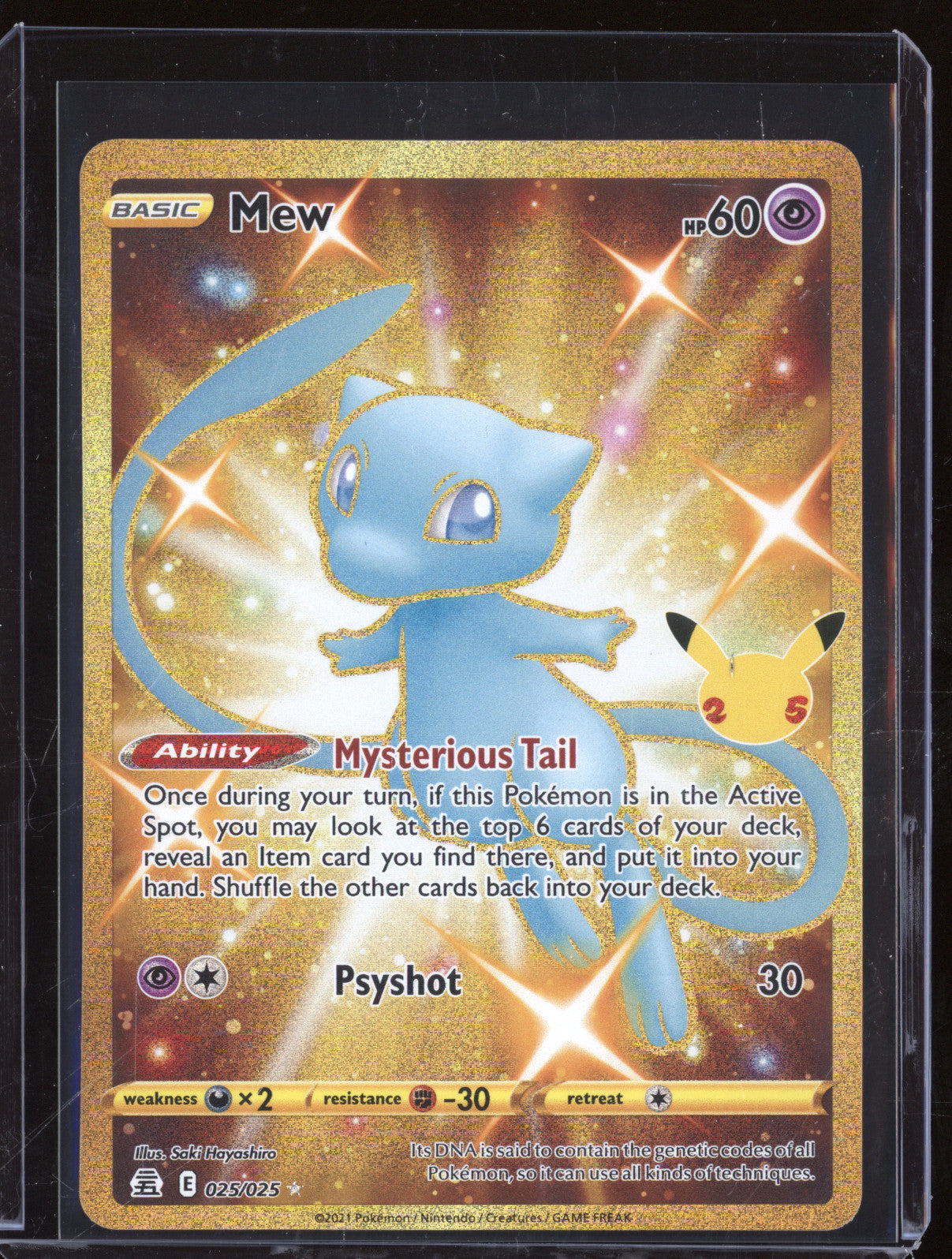 Mew 2021 Pokemon Celebrations 025/025 Secret Rare Holo