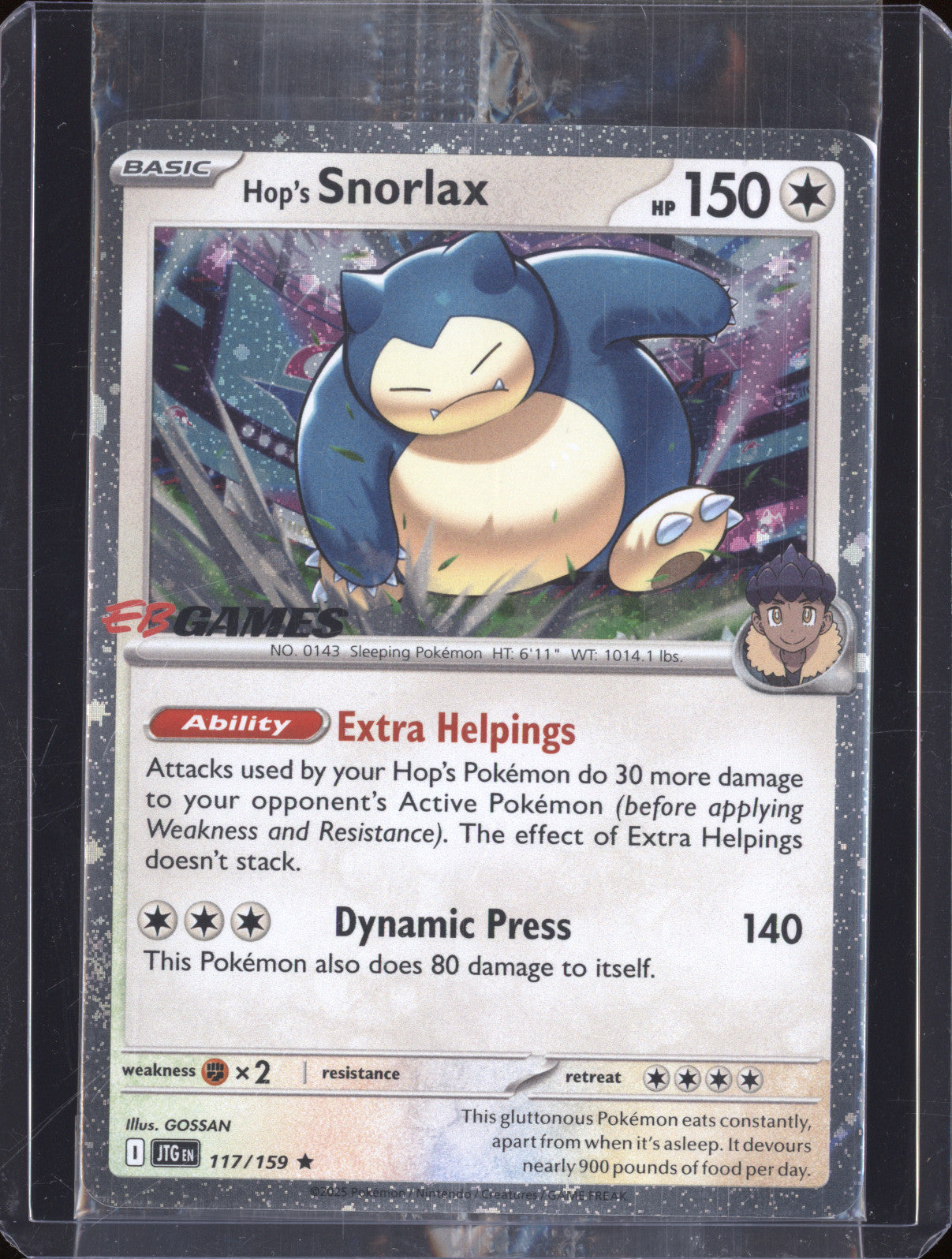 Hop's Snorlax 2025 Pokemon Journey Together JTG 117/159 EB Games Promo