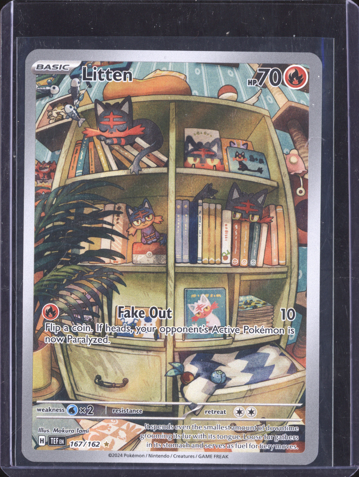 Litten 2024 Pokemon Temporal Forces 167/162 Illustration Rare