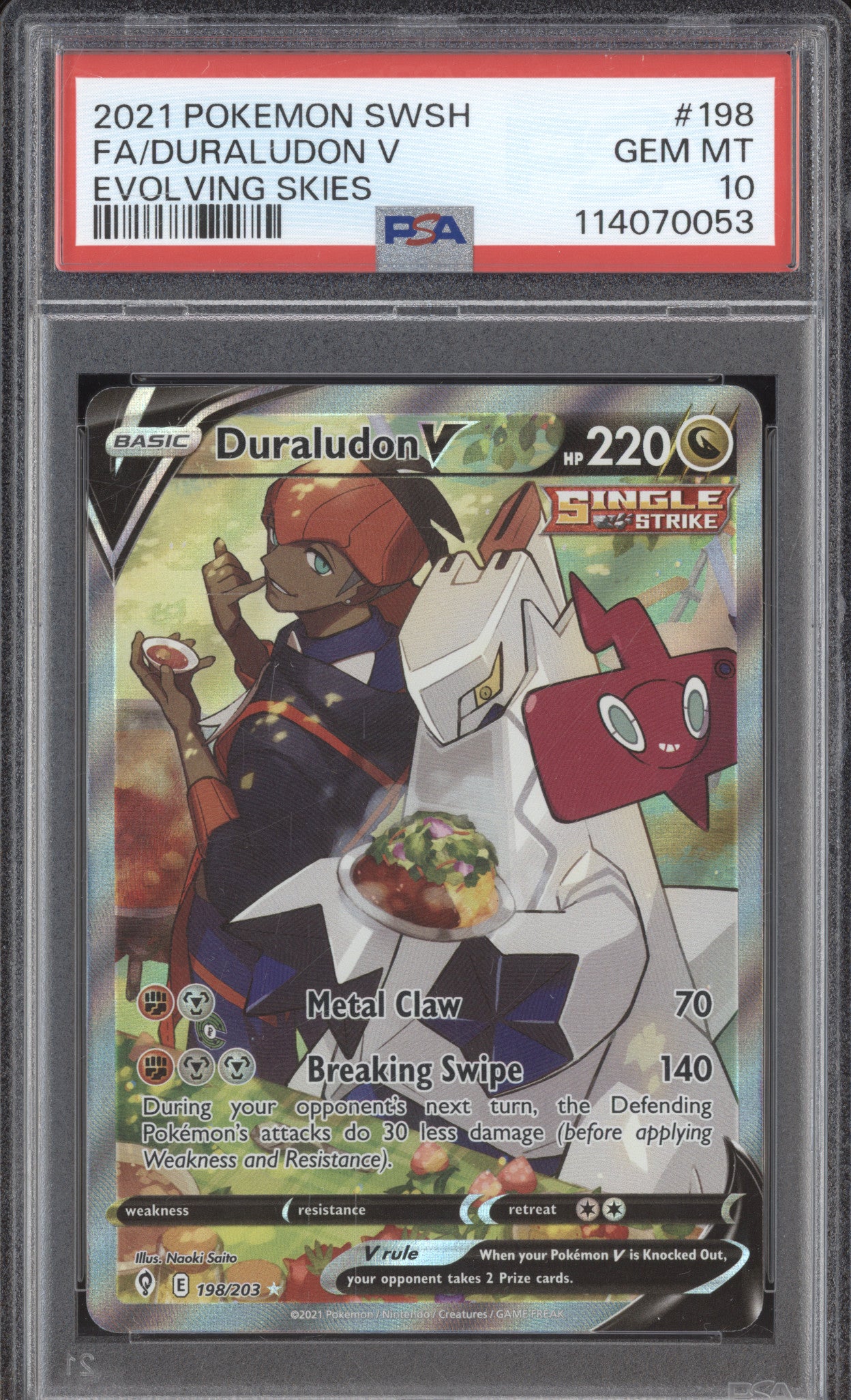 Duraludon V 2021 Pokemon Evolving Skies 198/203 Ultra Rare PSA 10