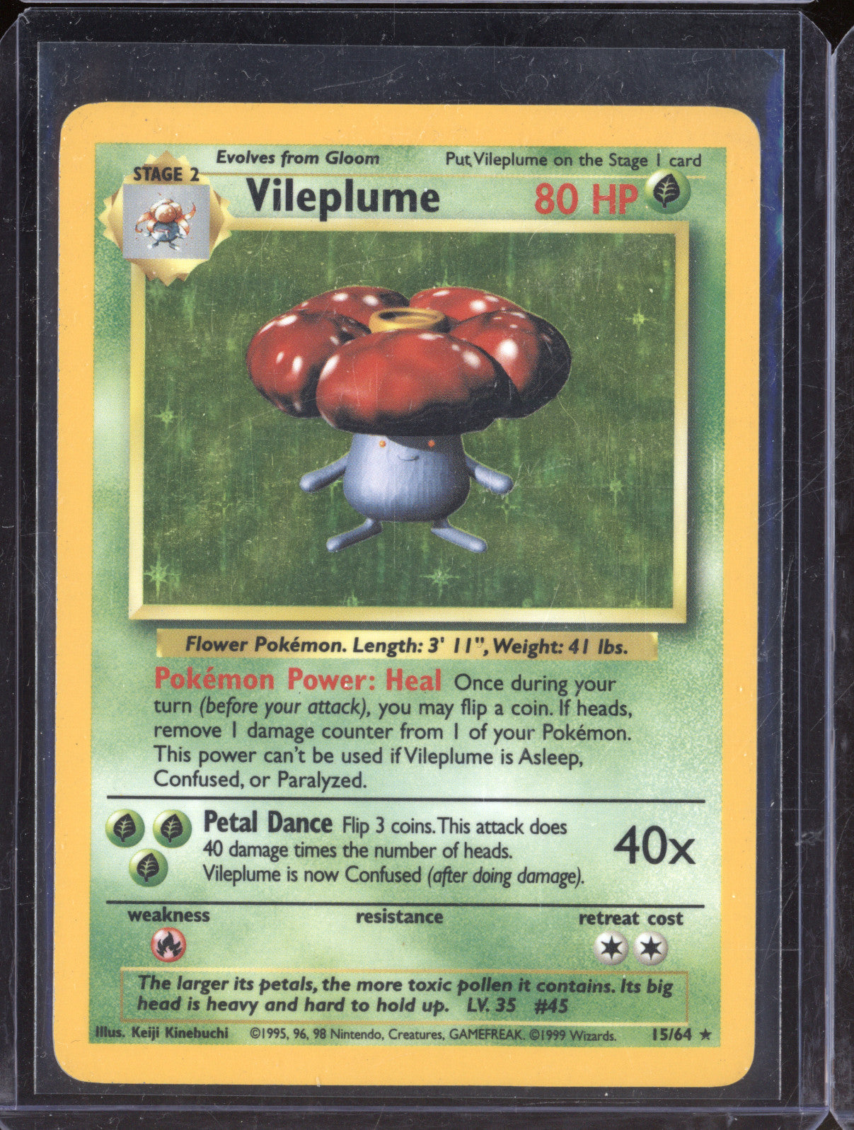 1999 Pokemon Wizards of the Coast Jungle 15/64 Vileplume Holo