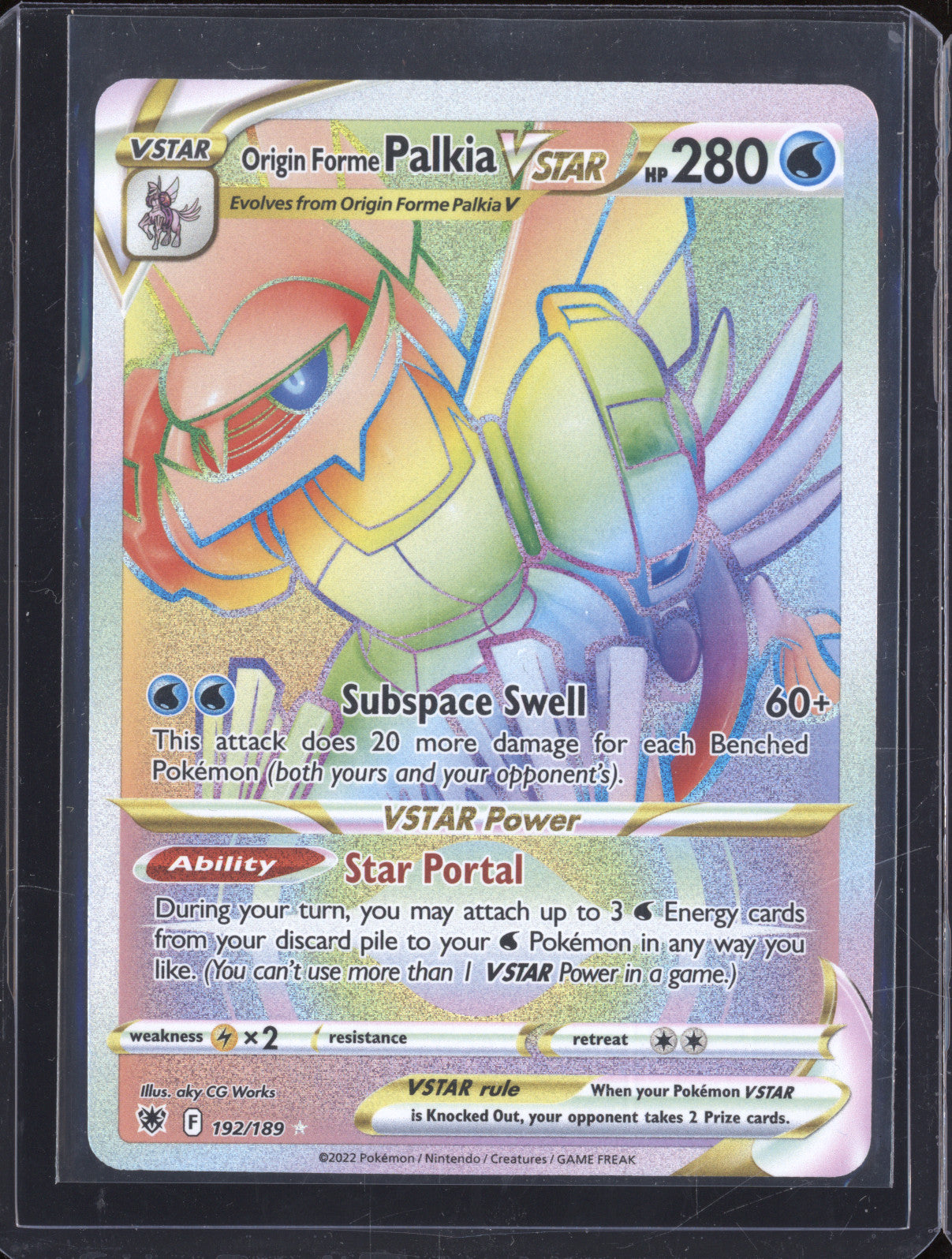 Origin Forme Palkia VSTAR 2022 Pokemon Astral Radiance 192/189 Secret Rare