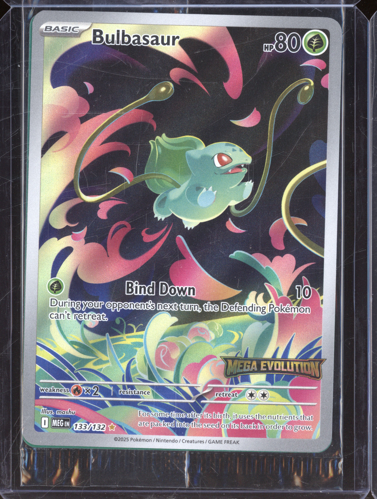 Bulbasaur 2025 Pokemon Mega Evolutions MEG 133/132 Box Topper Stamp Promo