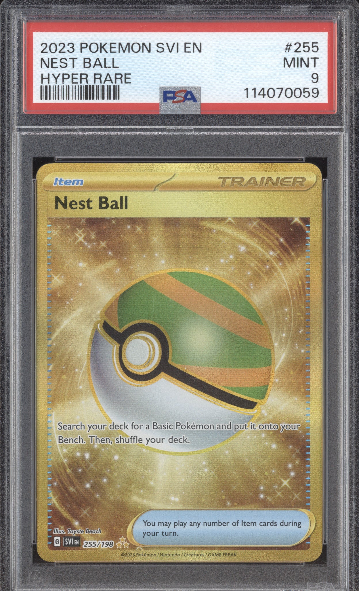 Nest Ball 2023 Pokemon Scarlet & Violet SVI 255/198 Hyper Rare PSA 9