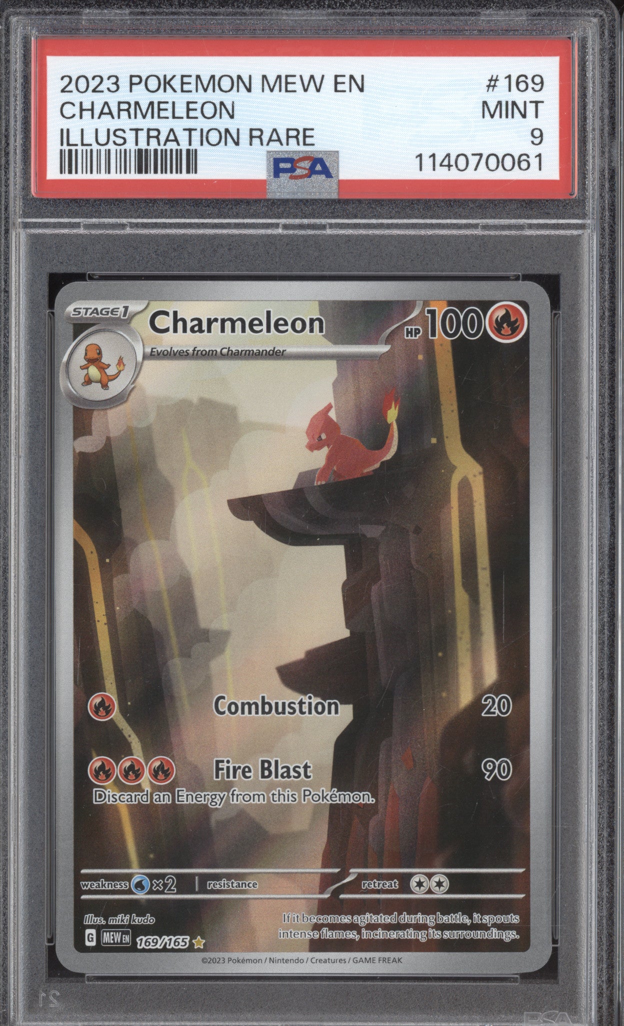 Charmeleon 2023 Pokemon 151 MEW 169/166 Illustration Rare PSA 9