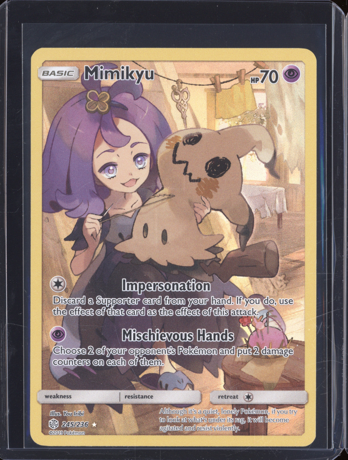 Mimikyu 2019 Pokemon Cosmic Eclipse 245/236 Secret Rare