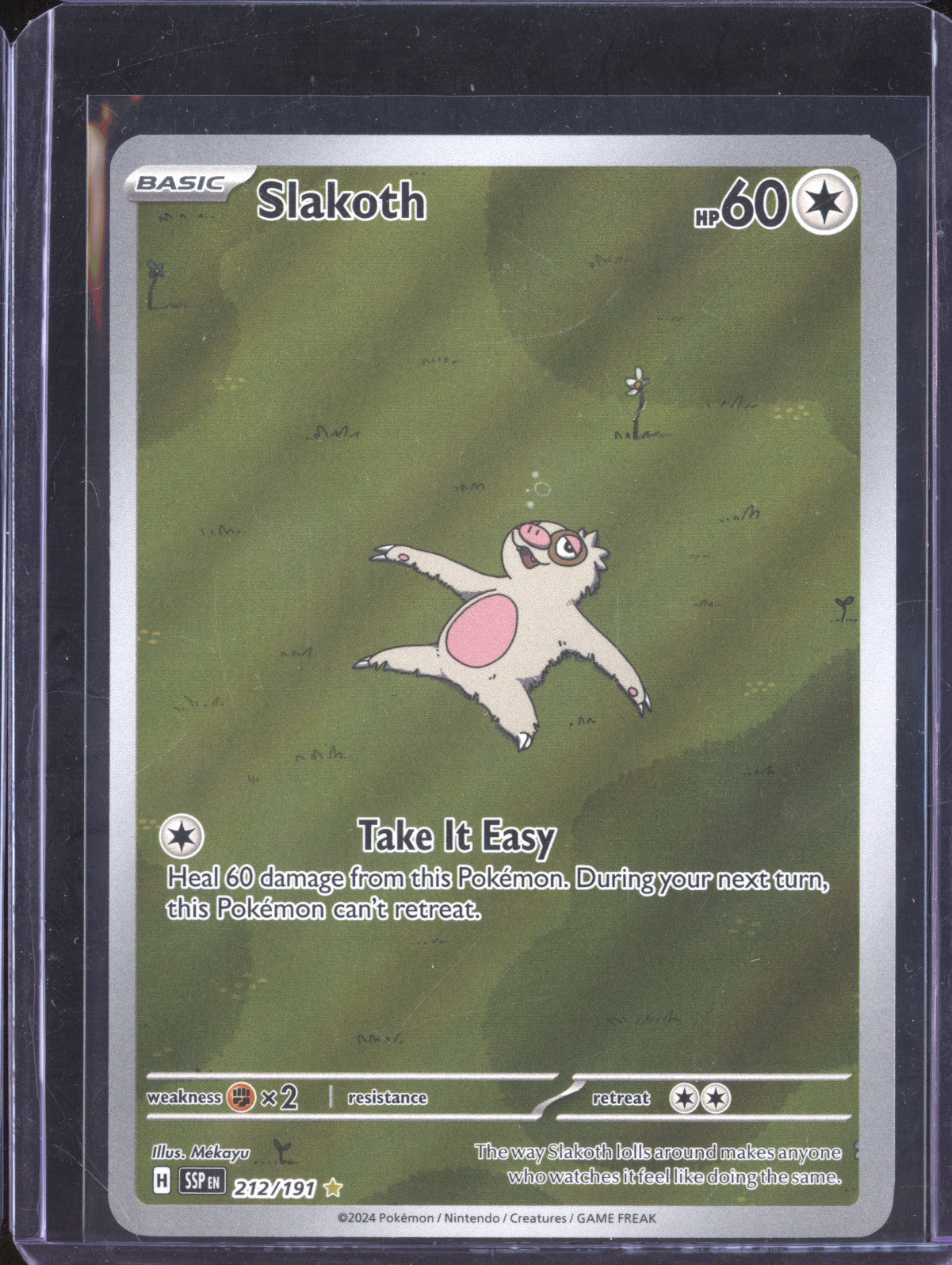 Slakoth 2024 Pokemon Surging Sparks 212/191 Illustration Rare