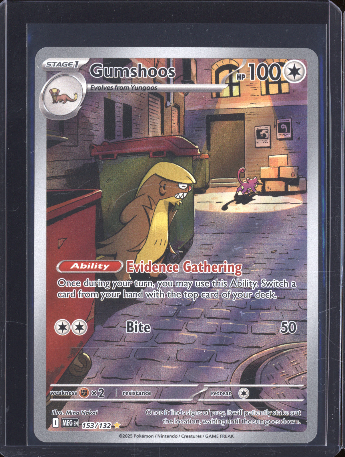 2025 Pokemon Mega Evolutions MEG 153 Gumshoos Illustration Rare