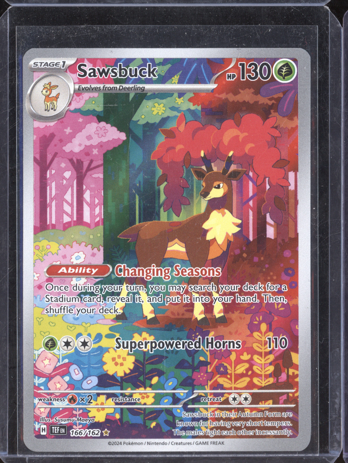 Sawsbuck 2024 Pokemon Temporal Forces 166/162 Illustration Rare