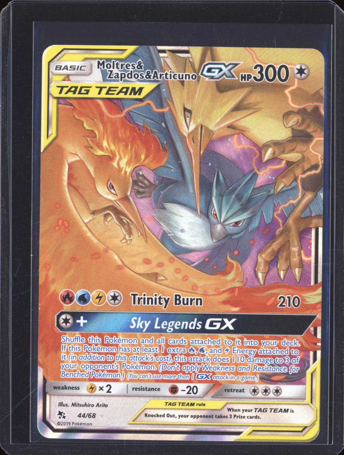 2019 Pokemon Hidden Fates Moltres Articuno Zapdos GX 44/68 Ultra Rare