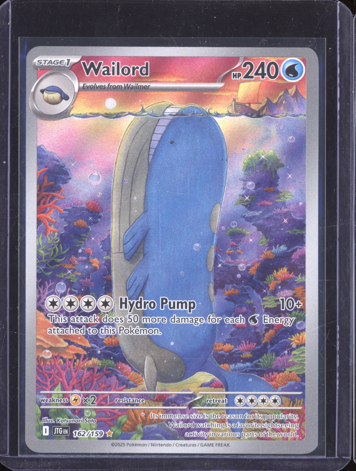 Wailord 2025 Pokemon Journey Together JTG 162/159 Illustration Rare
