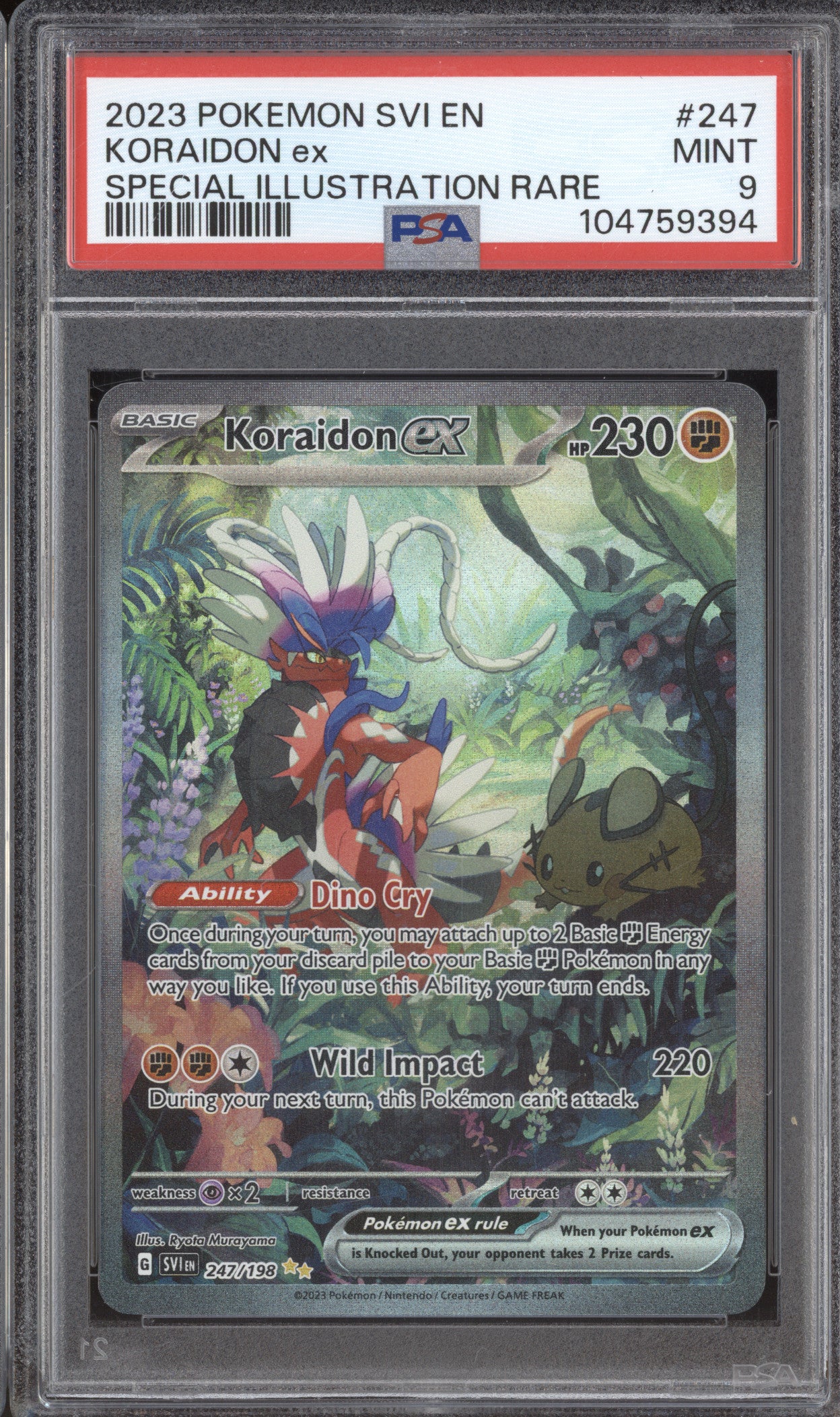Koraidon ex Pokemon Scarlet Violet SVI 247/198 Special Illustration Rare PSA 9