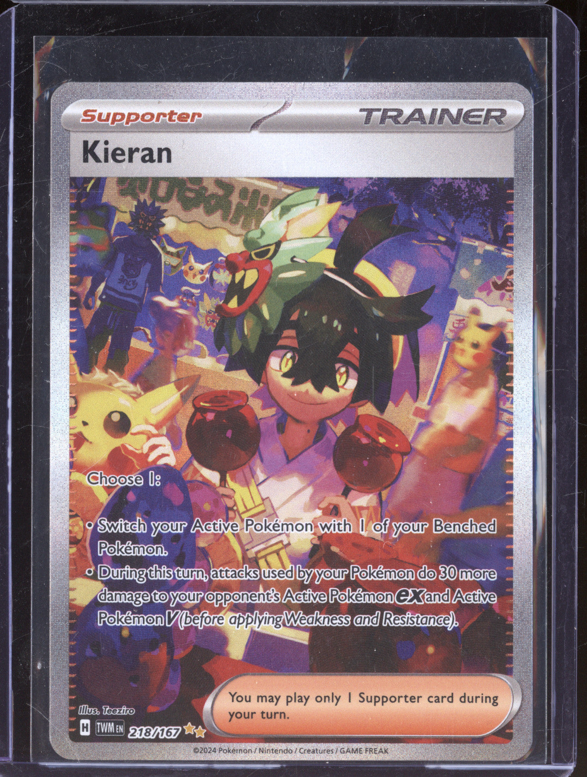 Kieran 2024 Pokemon Twilight Masquerade 218/167 Special Illustration Rare