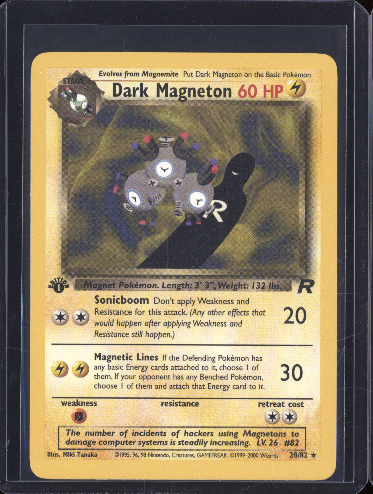 Dark Magneton 2000 Pokemon Team Rocket 28/82 1st Edition Rare