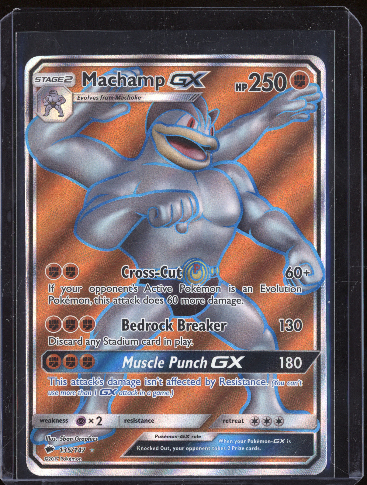 2017 Pokemon TCG Burning Shadows 135/147 Machamp GX Full Art