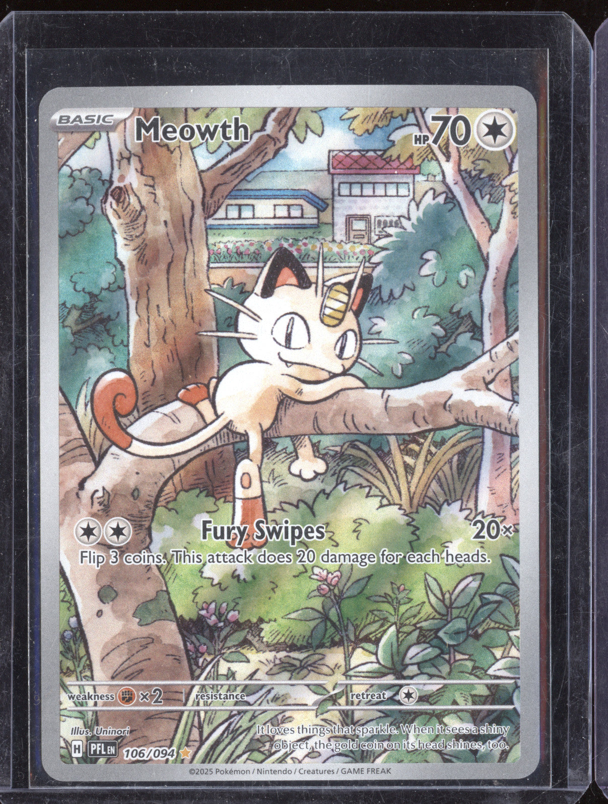 Meowth 2025 Pokemon Phantasmal Flames 106/094 Illustration Rare