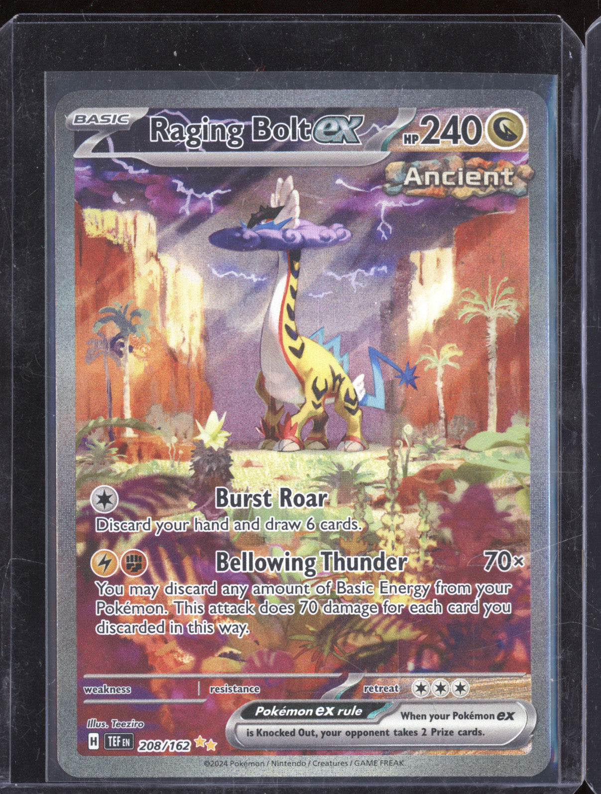Raging Bolt ex 2024 Pokemon Temporal Forces 208/162 Special Illustration Rare