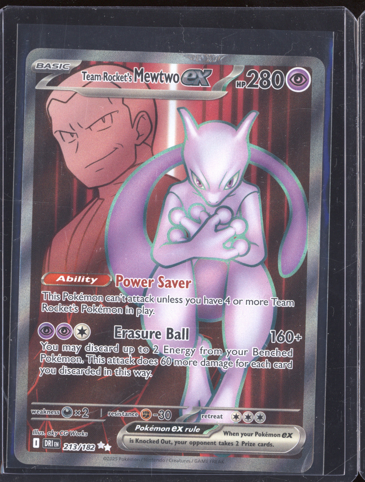 Team Rocket's Mewtwo EX 2025 Pokemon Destined Rivals DRI 213/182 Ultra Rare