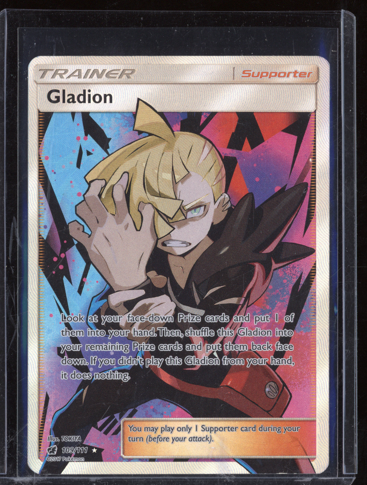 Gladion 2017 Pokemon Sun & Moon Crimson Invasion 109/111 Full Art