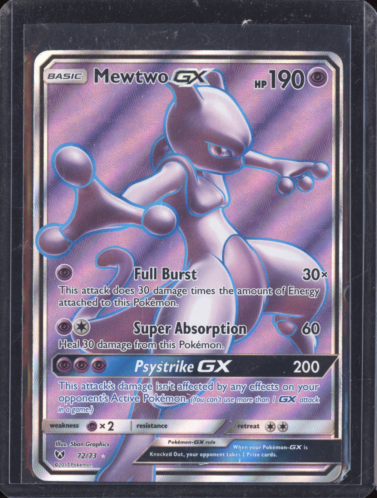 Mewtwo GX 2017 Pokemon Shining Legends 72/73 Full Art
