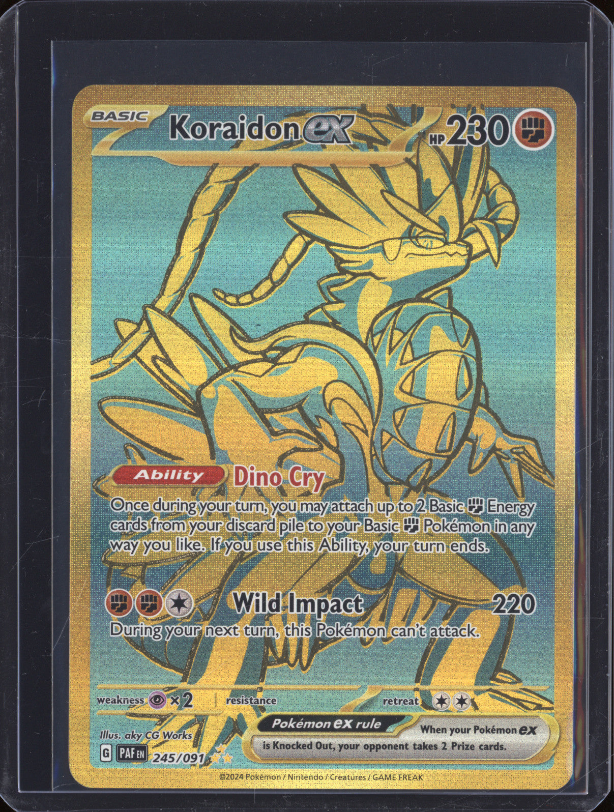 Koraidon ex 2024 Pokemon Paldean Fates PAF 245/091 Hyper Rare