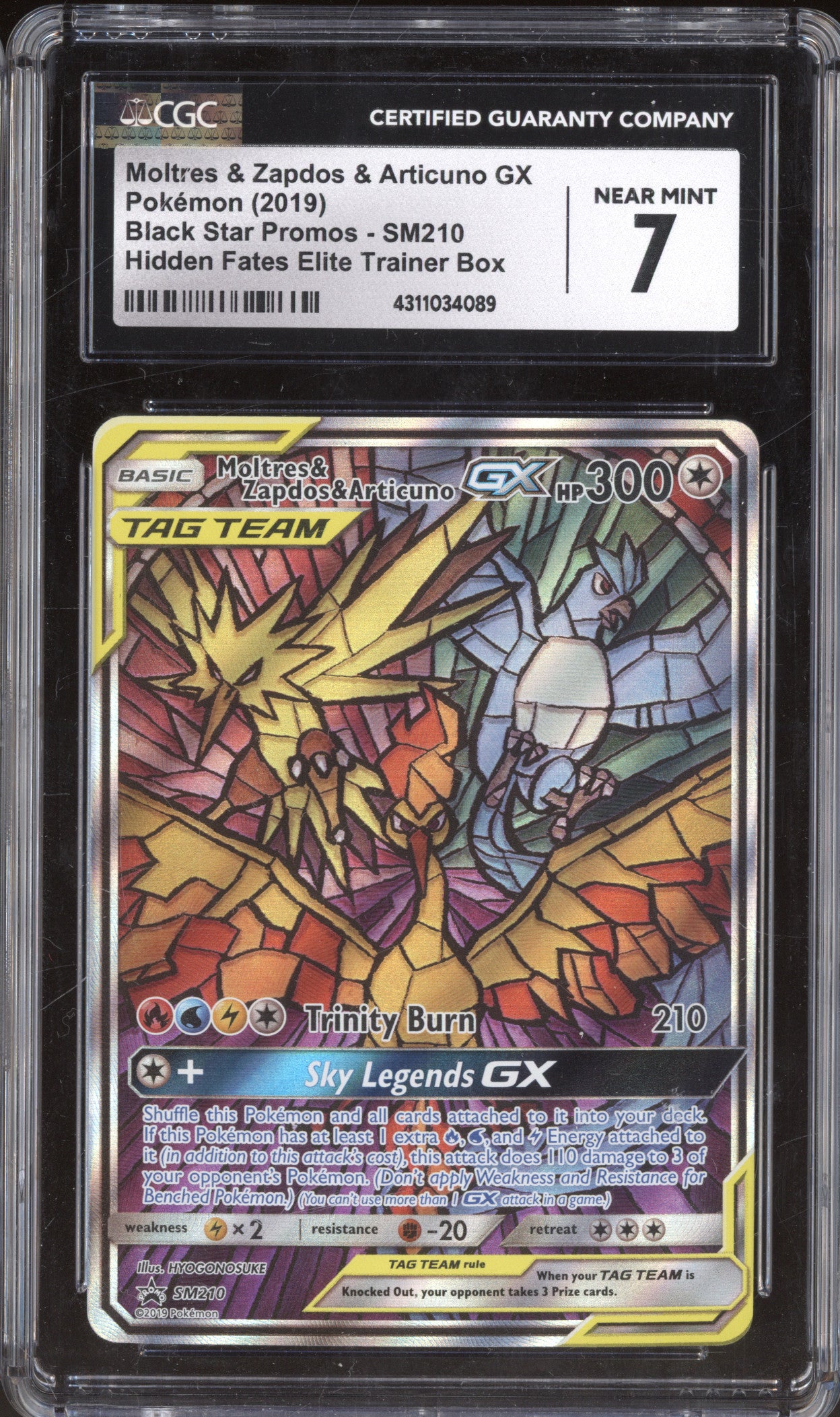 Moltres & Zapdos & Articuno GX 2019 Pokemon Sun & Moon SM210 ETB Promo CGC 7