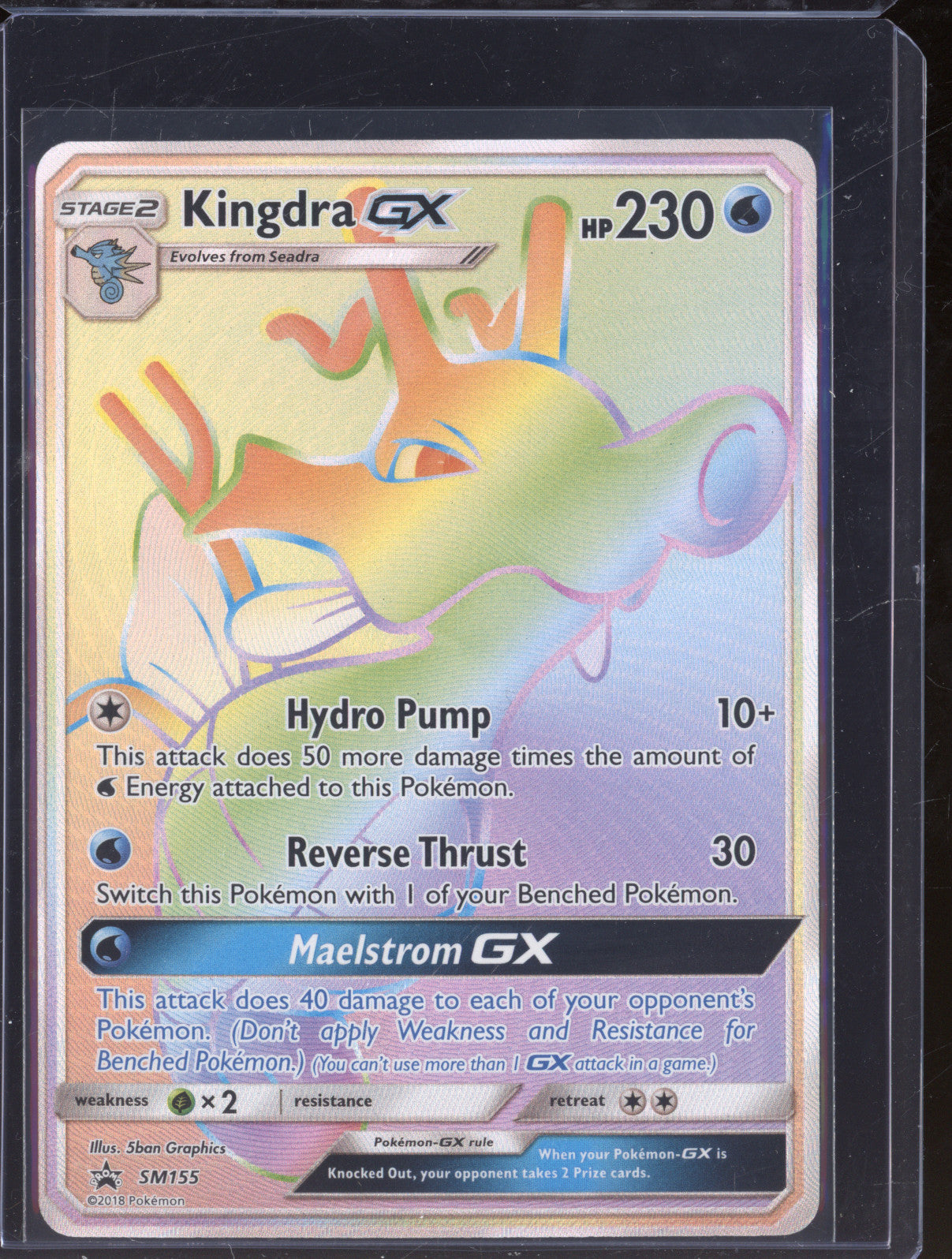 2018 Pokemon Sun and Moon SM155 Kingdra GX Rainbow