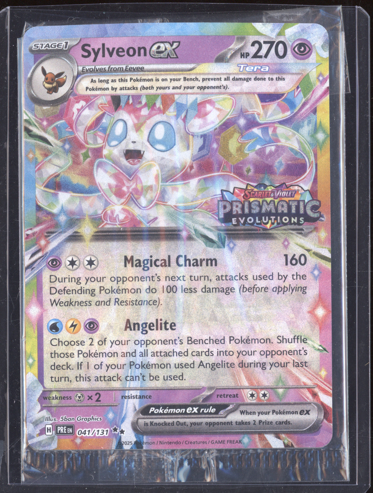 Sylveon ex Pokemon Prismatic Evolutions Stamp PRE 041/131 Surprise Box Promo
