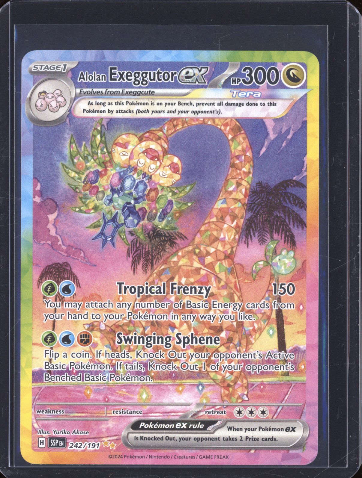 Alolan Exeggutor ex 2024 Pokemon Surging Sparks SSP 242/191 Special SIR