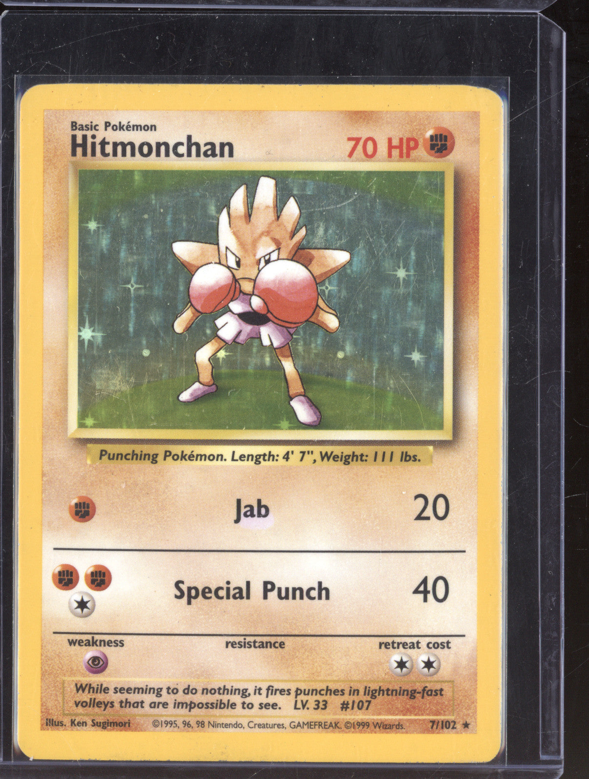 Hitmonchan 1999 Pokemon Base Set 7/102 Holo Rare