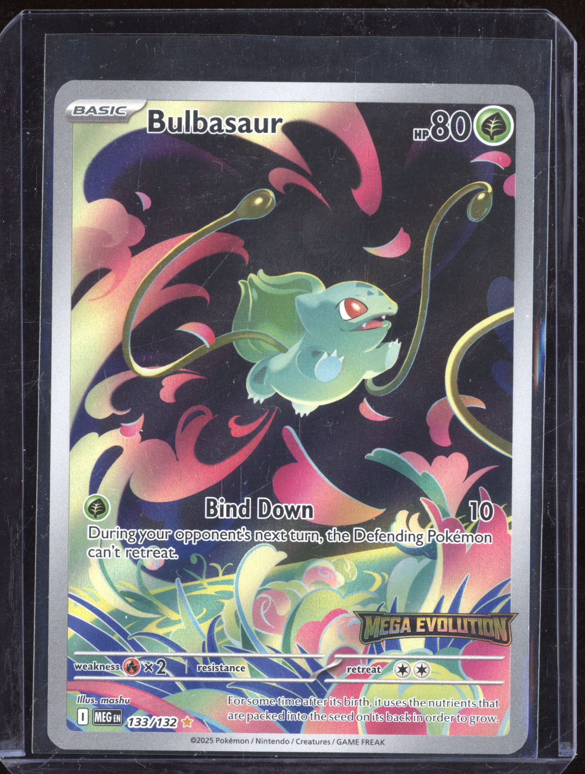 2025 Pokemon Mega Evolutions 133/132 Bulbasaur Illustration Rare Stamped