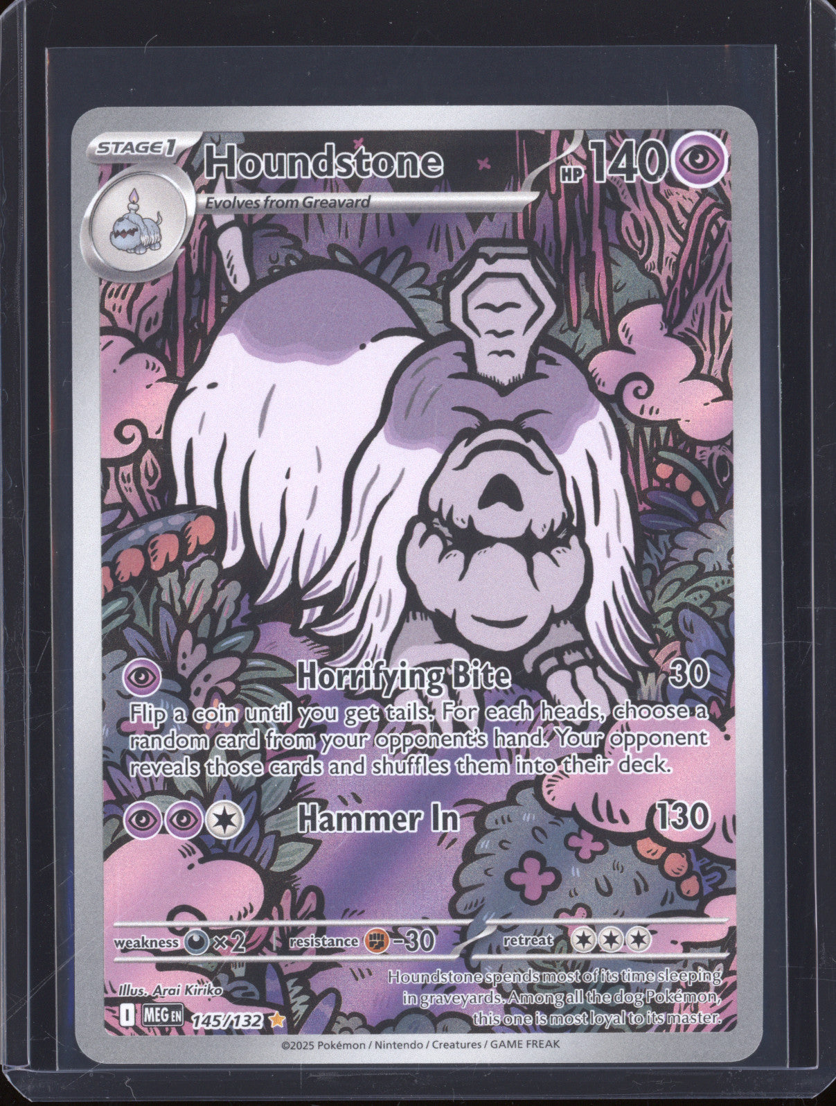 Houndstone 2025 Pokemon Mega Evolutions MEG 145/132 Illustration Rare