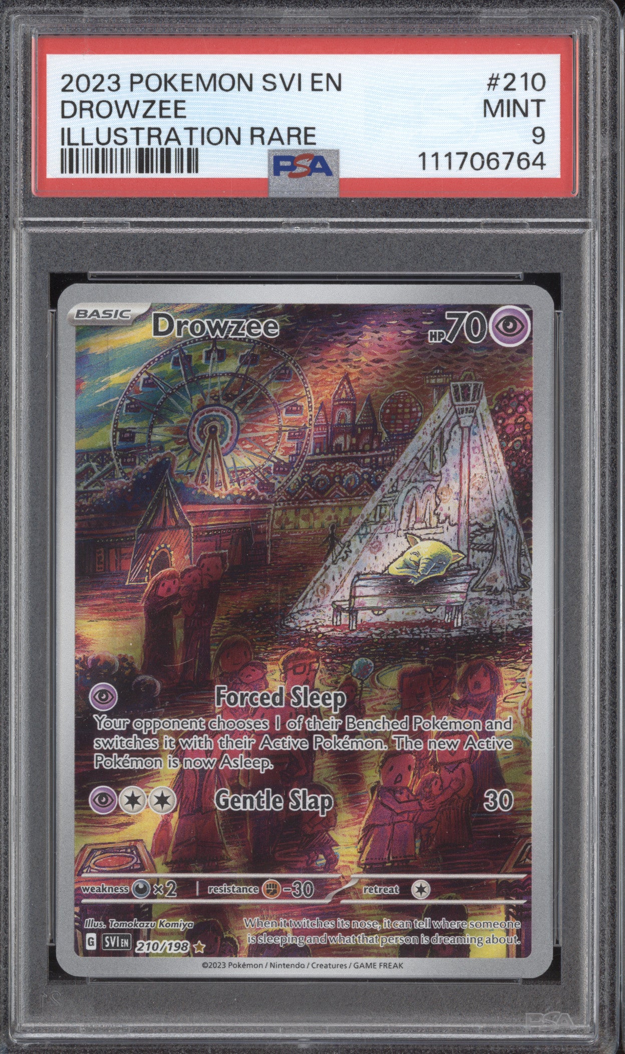 Drowzee 2023 Pokemon Scarlet & Violet 210/198 Illustration Rare PSA 9