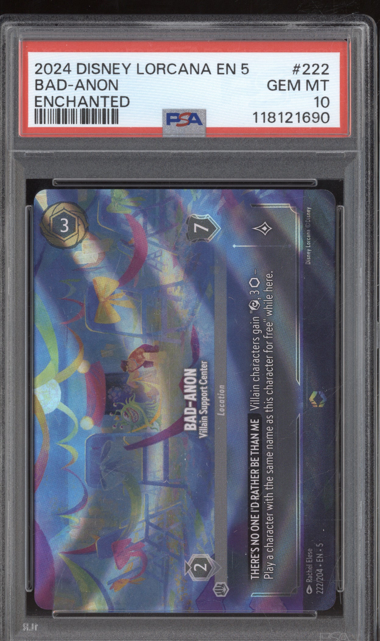 Bad-Anon 2024 Lorcana Shimmering Skies 222/204 Enchanted PSA 10