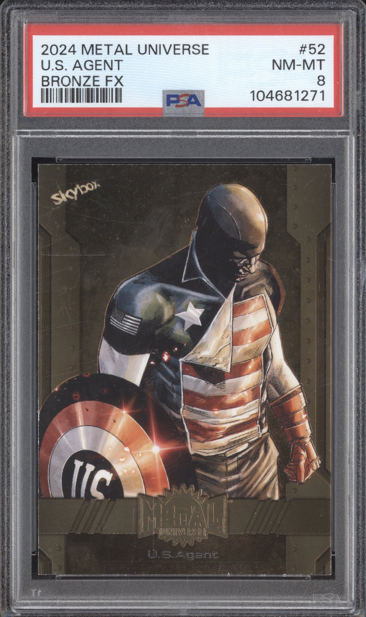 U.S. Agent 2024 Skybox Metal Universe 52 Bronze FX 53/150 PSA 8