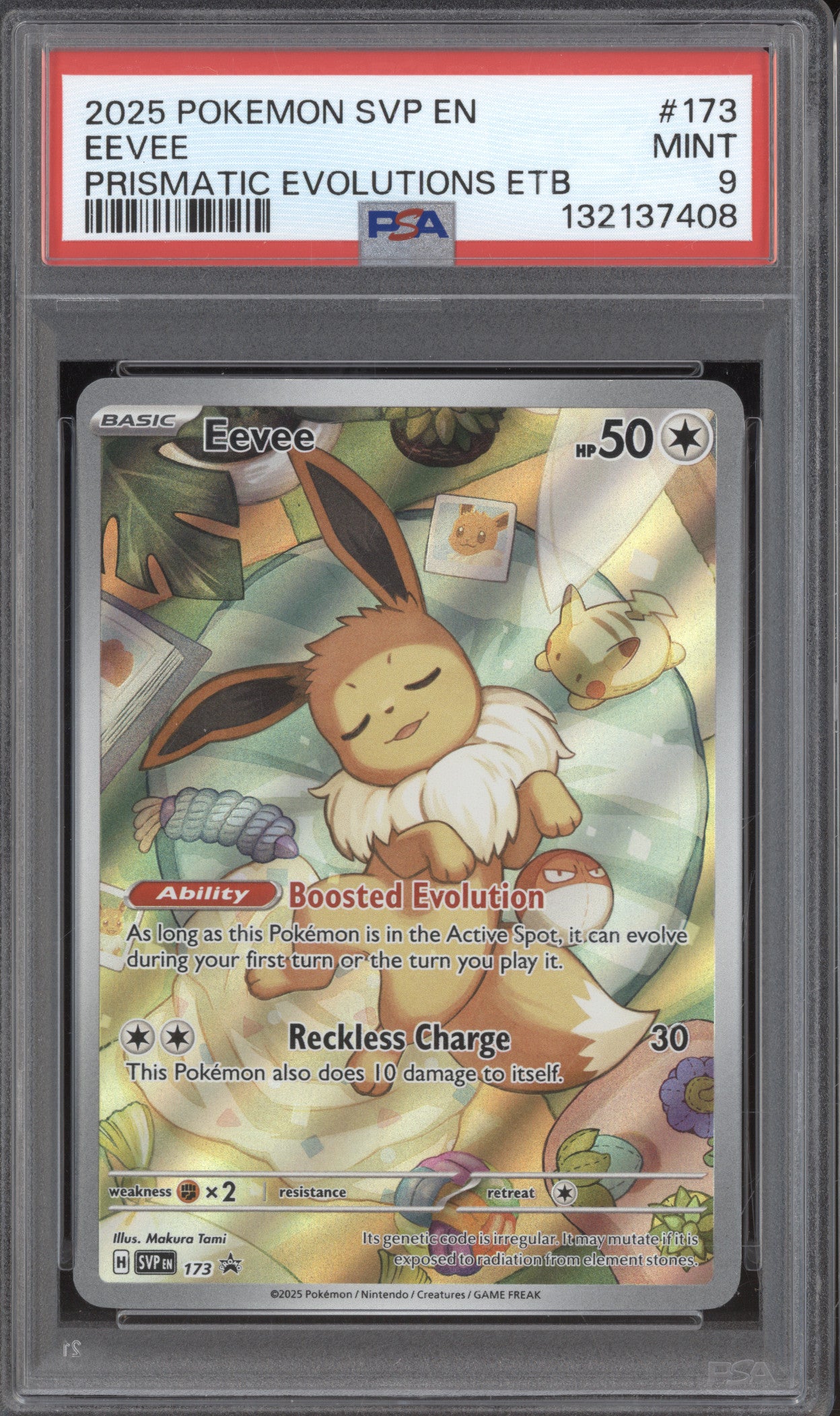 2025 Pokemon Scarlet & Violet Promo SVP173 Eevee Prismatic Evolutions PSA 9