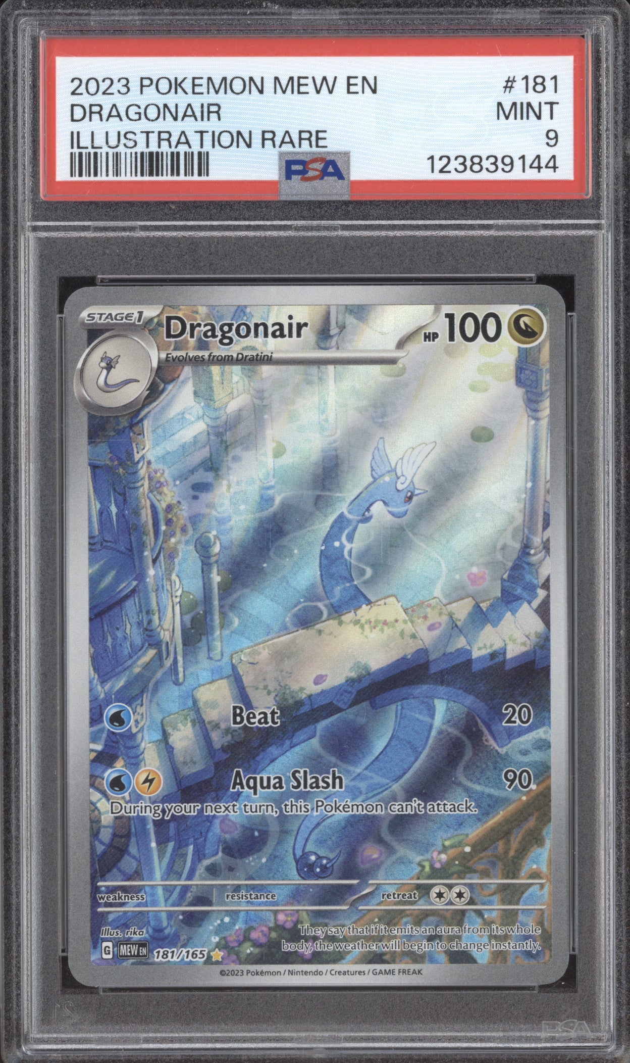 Dragonair 2023 Pokemon 151 181/165 Ultra Rare PSA 9