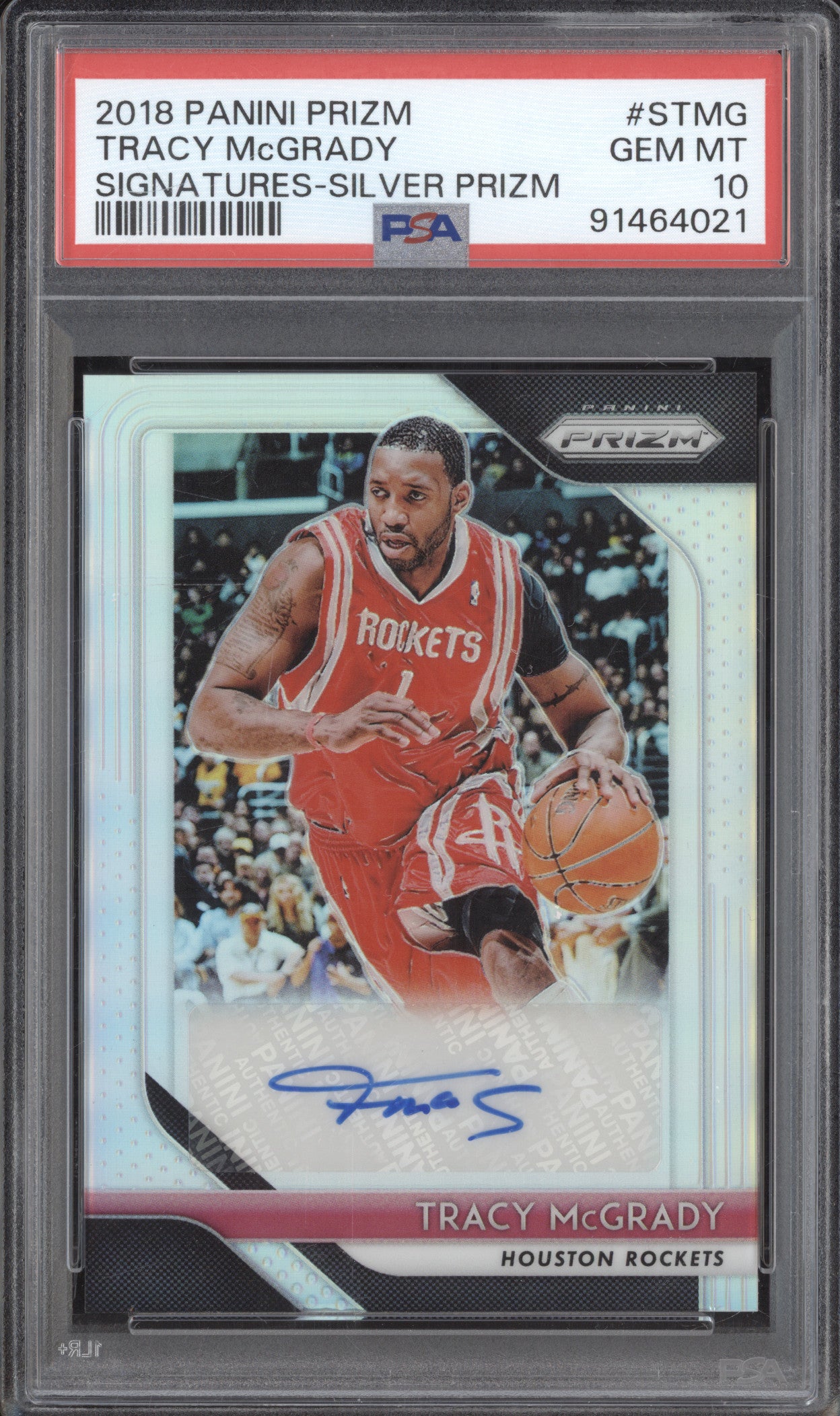 Tracy McGrady 2018-19 Panini Prizm S-TMG Signatures Silver PSA 10
