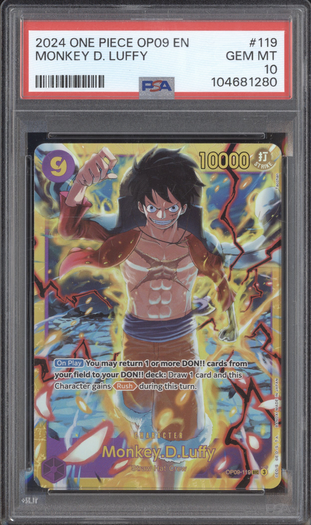 Monkey.D.Luffy 0 One Piece Emperors in the New World OP09-119 Secret Rare PSA 10
