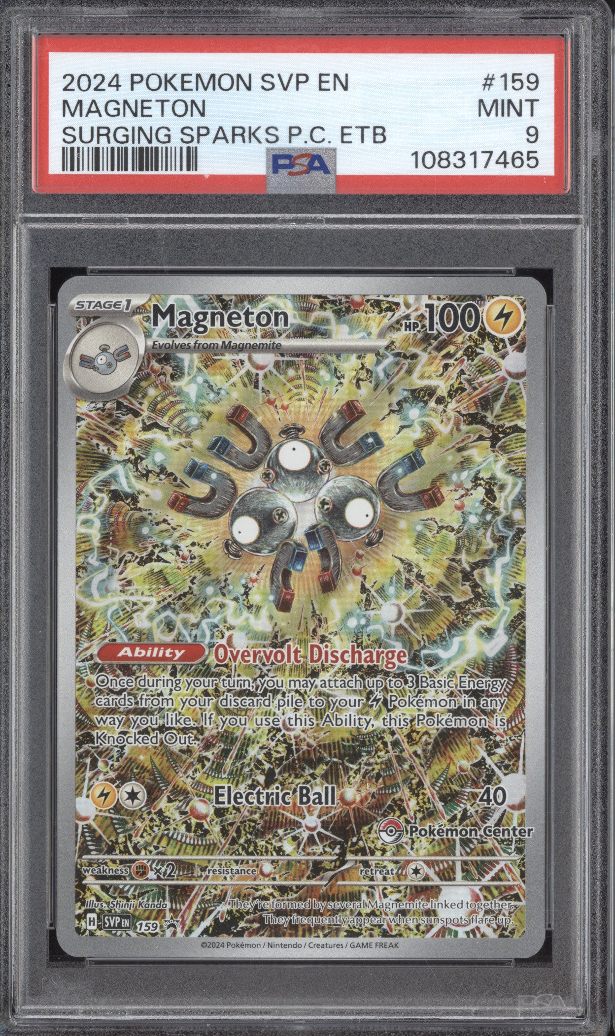 Magneton 2024 Pokemon S&V Promos 159 Surging Sparks PC ETC Promo PSA 9