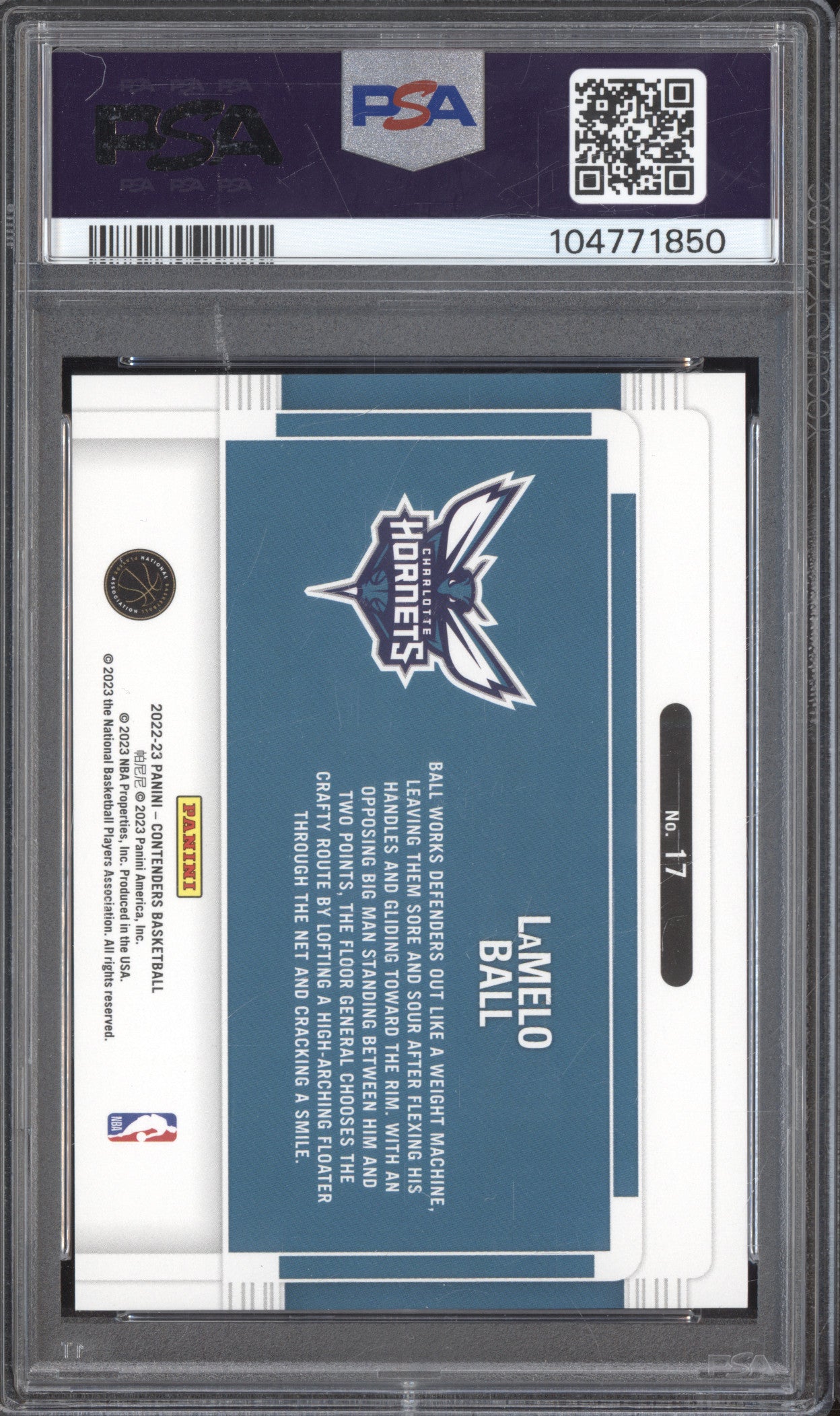 LaMelo Ball 2022-23 Panini Contenders 17 Suite Shots Cracked Ice 11/25 PSA 9