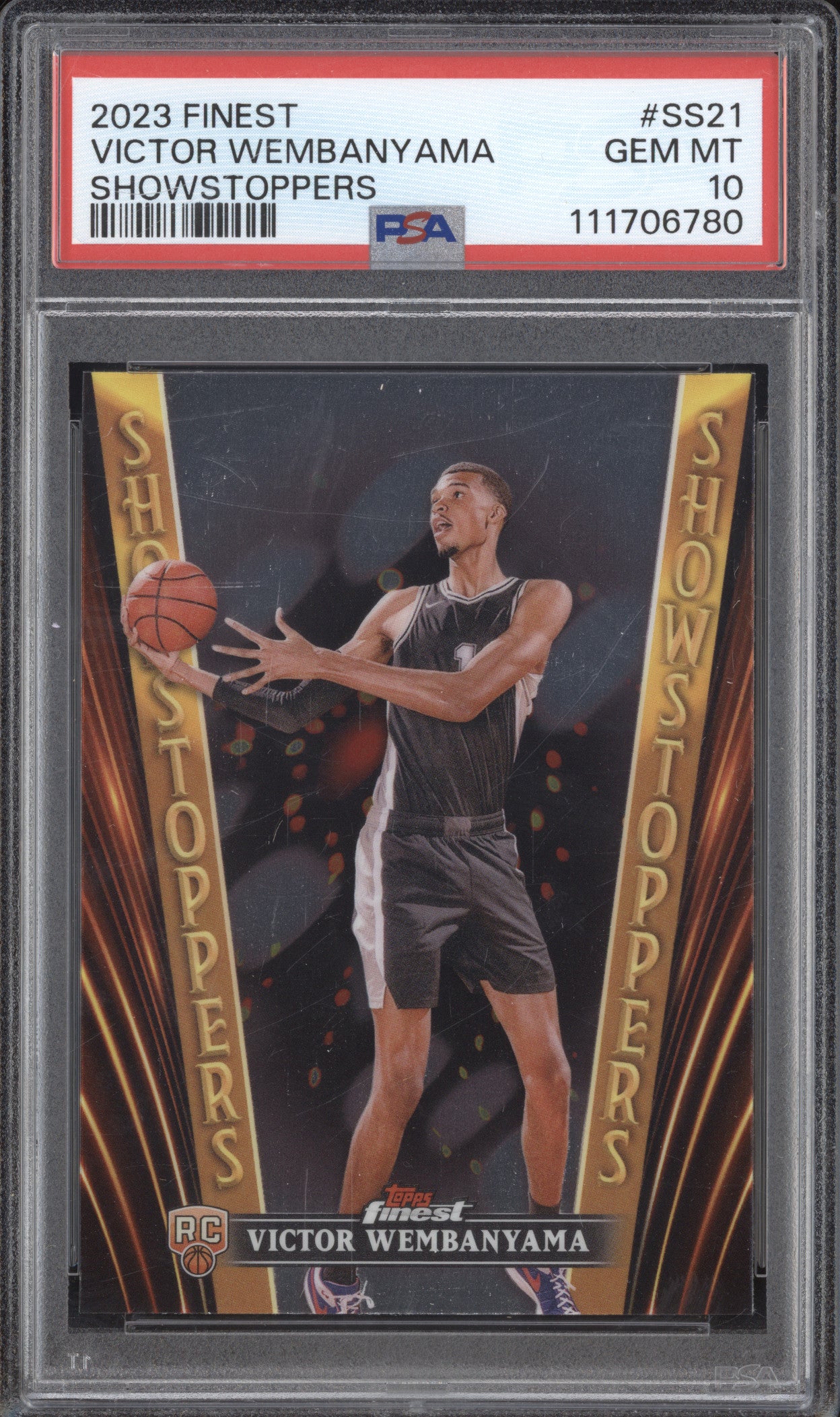 Victor Wembanyama 2023-24 Topps Finest SS21 Showstoppers RC PSA 10