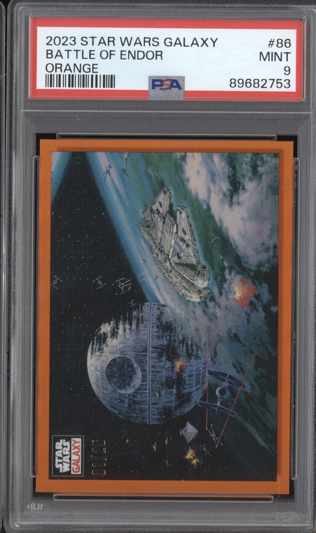Battle of Endor Chrome Star Wars Galaxy 86 Orange 1/25 PSA 9