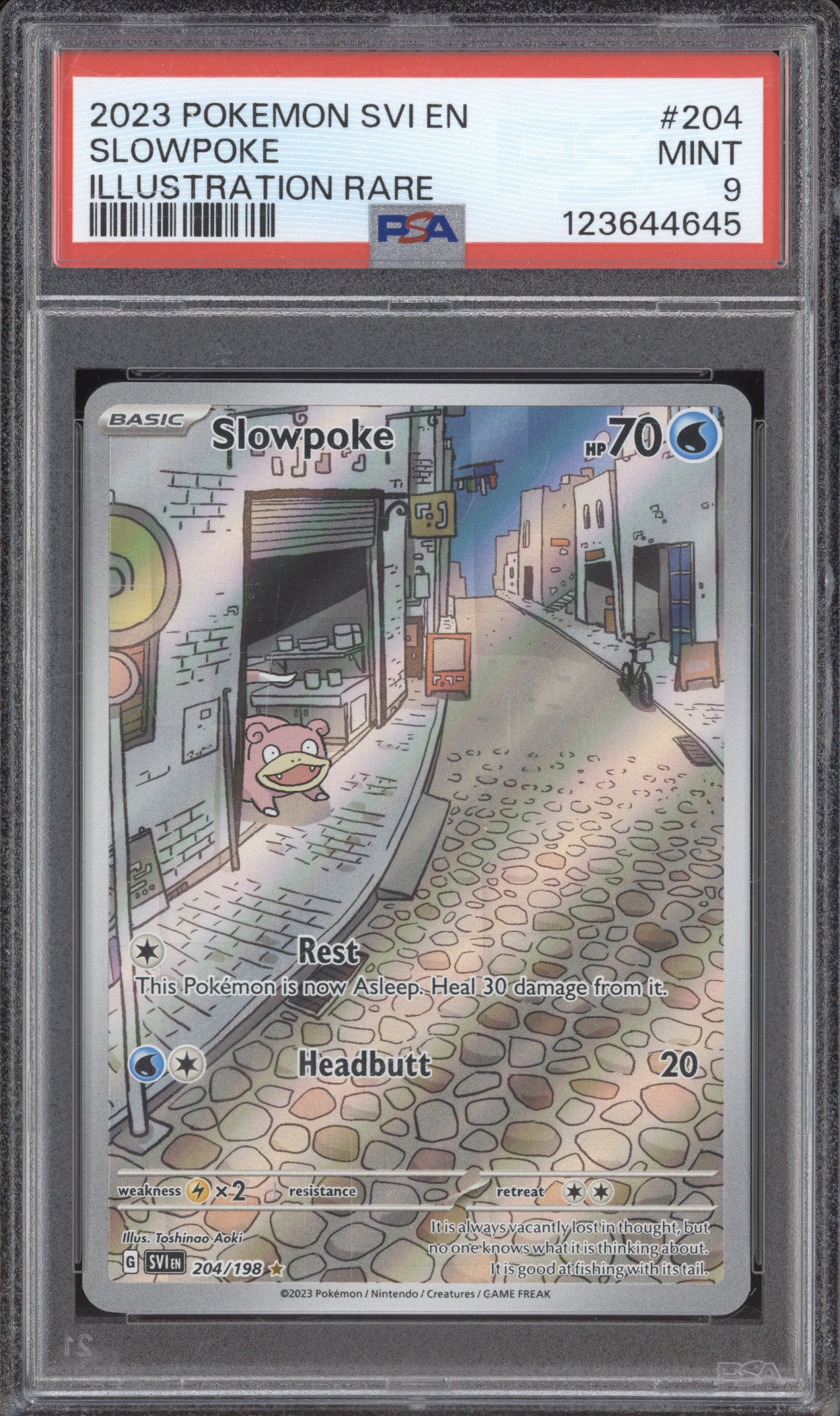 2023 Pokemon Scarlet & Violet SVI 204 Slowpoke Illustration Rare PSA 9