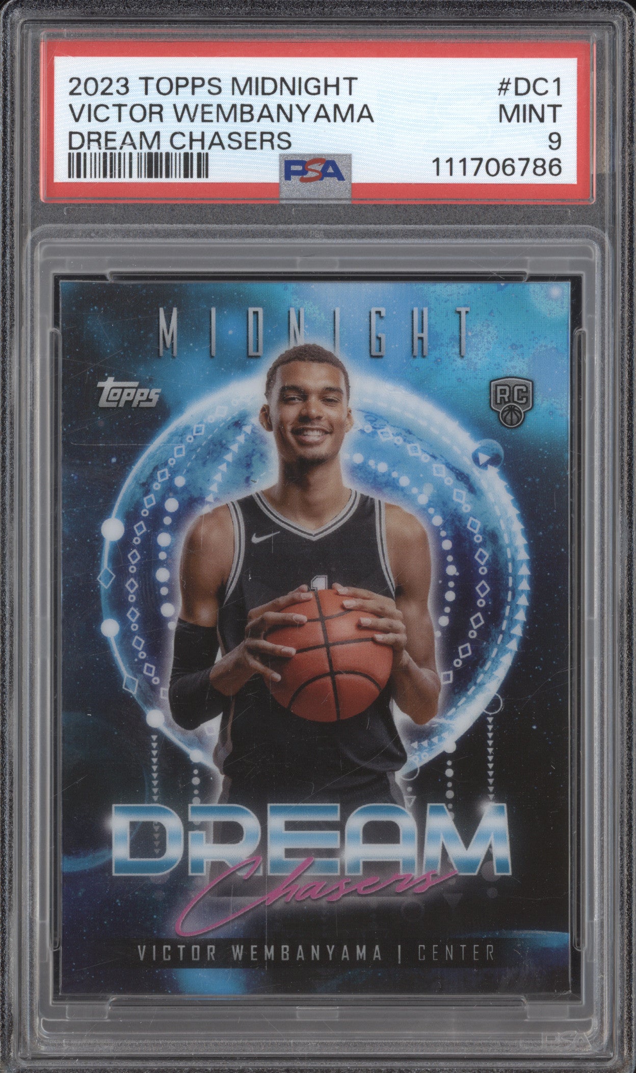 Victor Wembanyama 2023-24 Topps Midnight DC1 Dream Chasers RC PSA 9