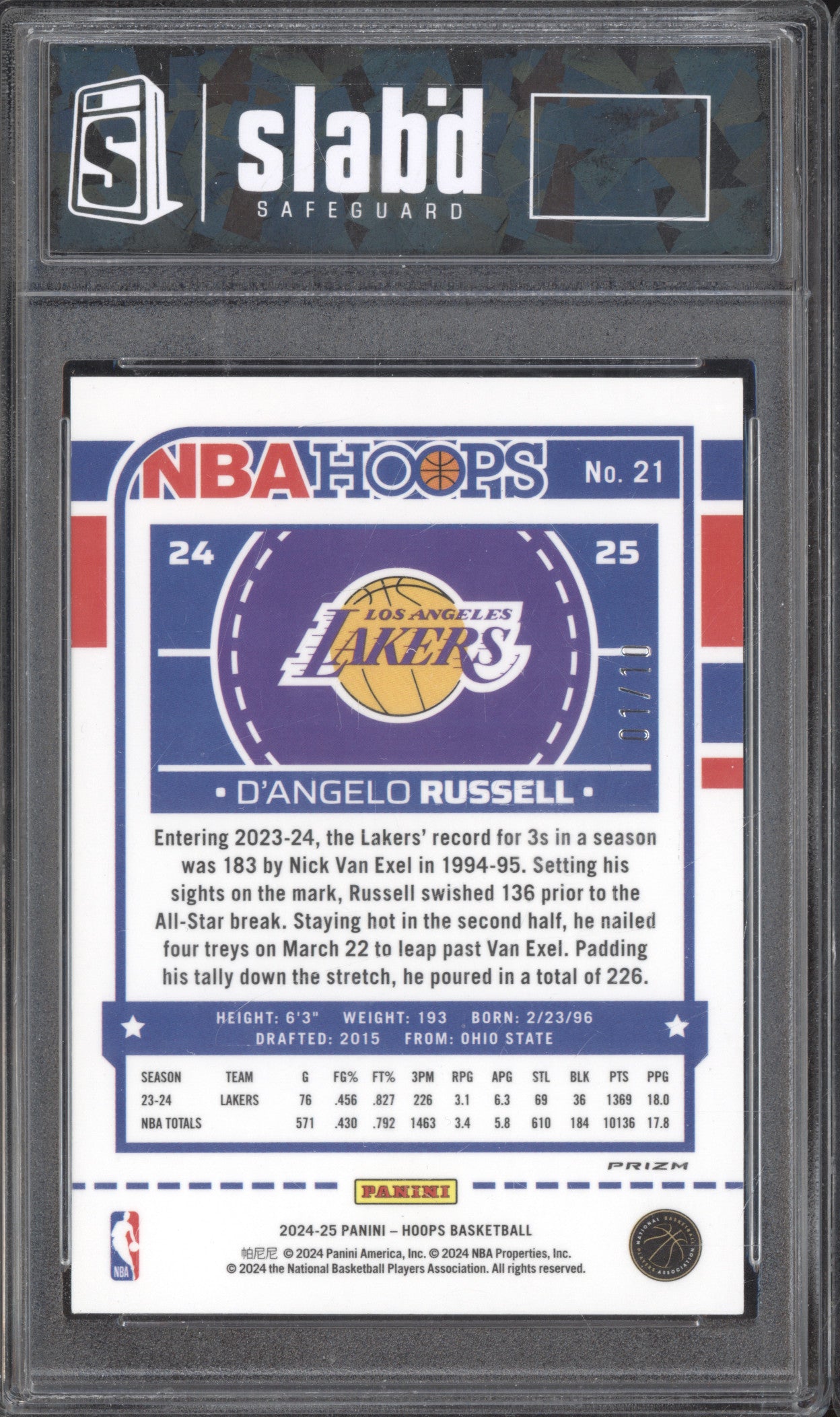 D'Angelo Russell 2024-25 Panini Hoops 21 Gold 1/10