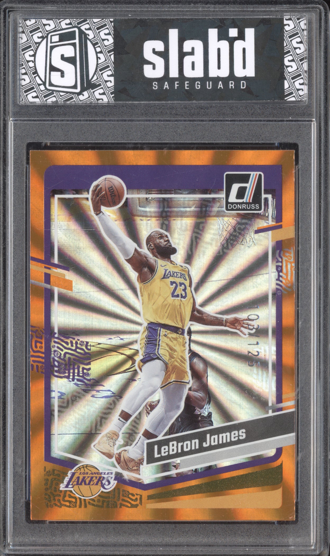 LeBron James 2023-24 Panini Donruss 2 Orange Laser Holo 103/125