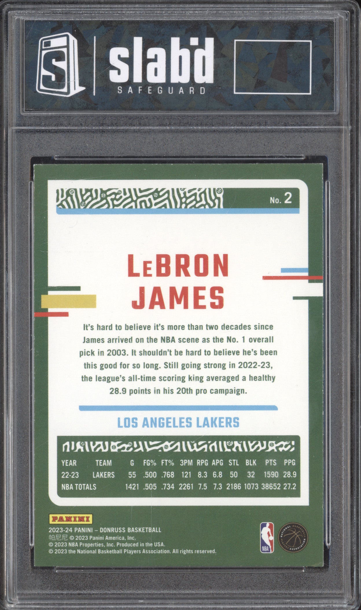 LeBron James 2023-24 Panini Donruss 2 Orange Laser Holo 103/125
